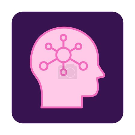 Illustration for Flat brain icon with Psychology sign  vector illustration - Royalty Free Image