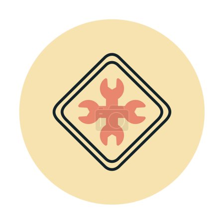 Ilustración de Icono de construcción vector ilustración. icono del logotipo del vector de mantenimiento - Imagen libre de derechos