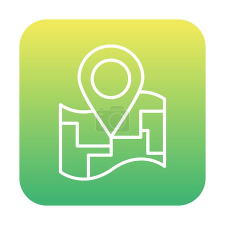 Ilustración de Icono de mapa con pin de ubicación, ilustración vectorial - Imagen libre de derechos