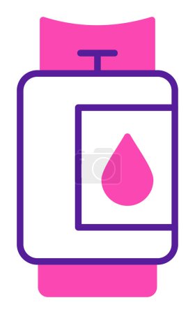 illustration vectorielle d'icône de cylindre de gaz plat  