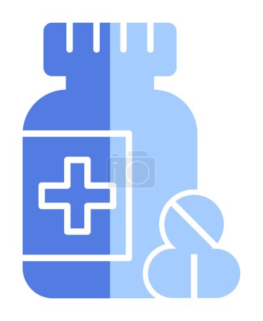 Ilustración de Píldoras médicas icono ilustración vectorial. Medicamentos - Imagen libre de derechos