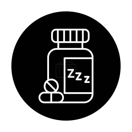 Illustration for Vector illustration of Sleeping Pills Bottle - Royalty Free Image