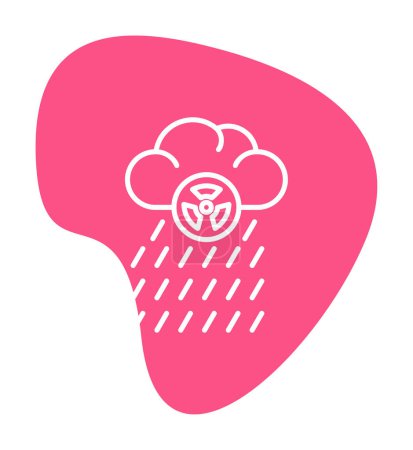 Téléchargez les illustrations : Icône de pluie nuageuse au design plat. Vecteur des pluies acides - en licence libre de droit