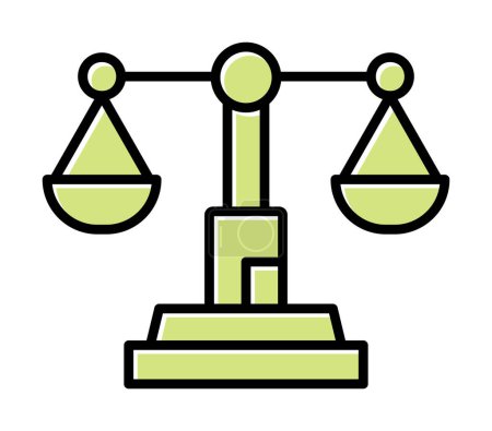 Illustration for Justice scale balance icon simple web vector - Royalty Free Image