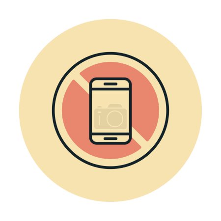 Illustration for No Mobile Phone icon, vector illustration - Royalty Free Image