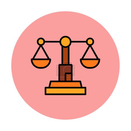 Téléchargez les illustrations : Justice balance icône vecteur simple - en licence libre de droit