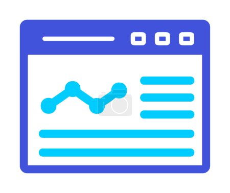Illustration for Business website icon with graphs vector isolated - Royalty Free Image