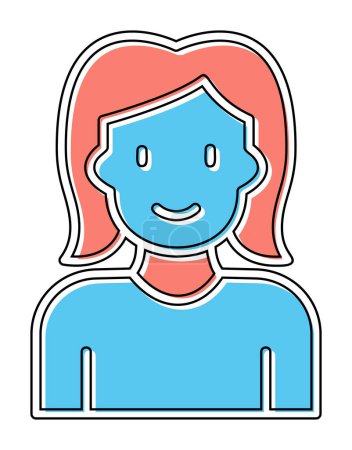 Ilustración de Avatar mujer icono de carácter femenino - Imagen libre de derechos
