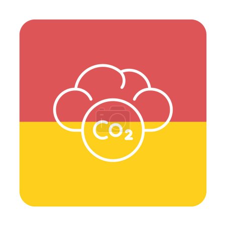 nube plana con ilustración de iconos de emisiones de CO2 
