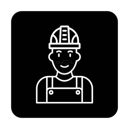 Téléchargez les illustrations : Illustration vectorielle d'icône d'ouvrier usine - en licence libre de droit