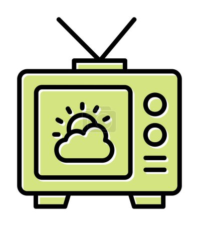 Illustration for Tv icon with weather symbol, vector illustration simple design - Royalty Free Image