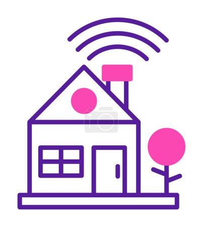 Téléchargez les illustrations : Icône Smart House, illustration vectorielle - en licence libre de droit