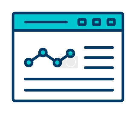 Illustration for Business website icon with graphs vector isolated - Royalty Free Image