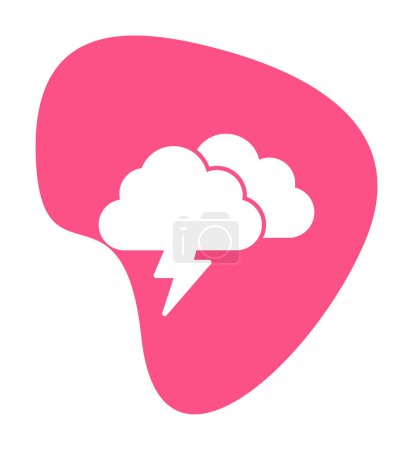 Téléchargez les illustrations : Nuages orageux avec icône de foudre. illustration vectorielle - en licence libre de droit