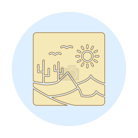 Ilustración de Desierto icono de paisaje vector ilustración diseño - Imagen libre de derechos