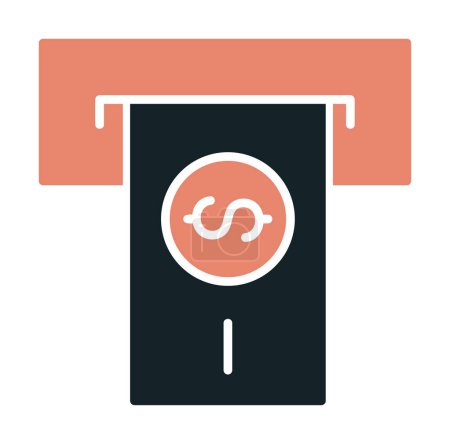 Retirar dinero del icono de la línea de ranura de cajero automático en un diseño simple sobre un fondo blanco

