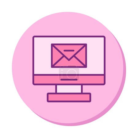 Ilustración de Vector de mensaje de correo electrónico de computadora plana - Imagen libre de derechos