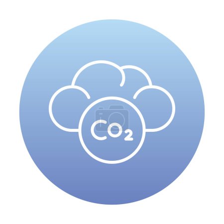 nube plana con ilustración de iconos de emisiones de CO2 