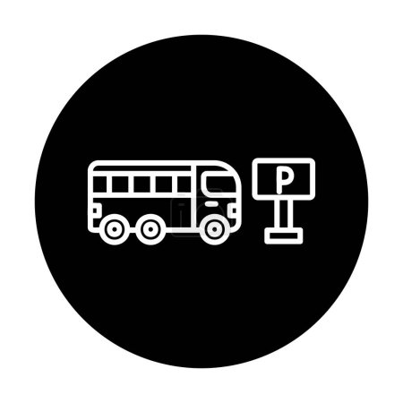 Illustration for Vector illustration of bus parking icon - Royalty Free Image