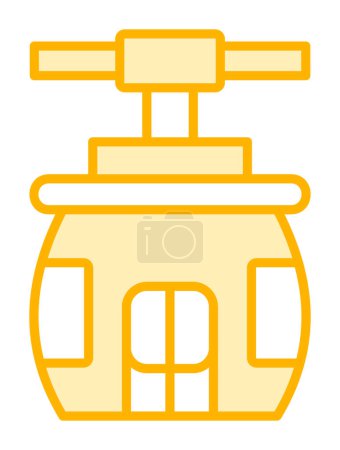 Illustration for Cableway  icon, outline style   illustration - Royalty Free Image