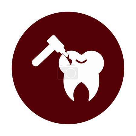 Téléchargez les illustrations : Illustration vectorielle d'icône de forage dentaire - en licence libre de droit
