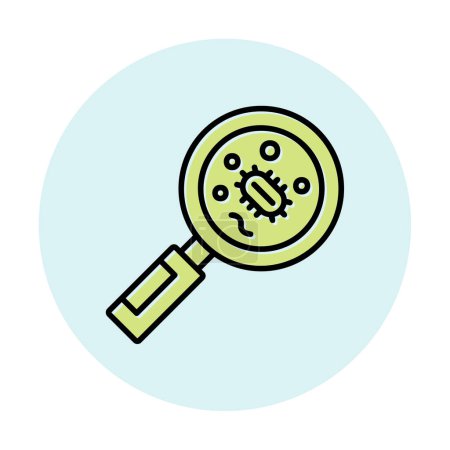 Illustration for Searching Bacteria with magnifier glass icon, vector illustration - Royalty Free Image