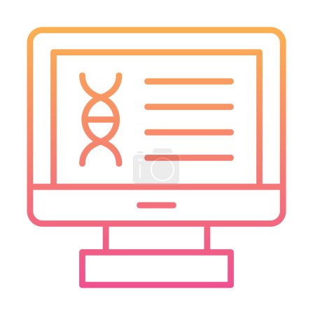 Téléchargez les illustrations : Icône web chromosomique sur ordinateur. illustration vectorielle - en licence libre de droit