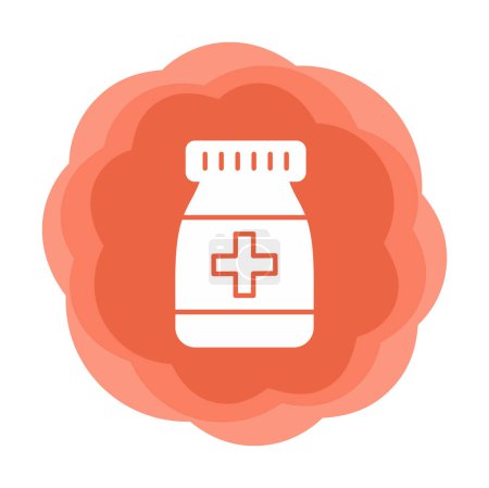 Téléchargez les illustrations : Icône de bouteille de médicament dans le style plat - en licence libre de droit