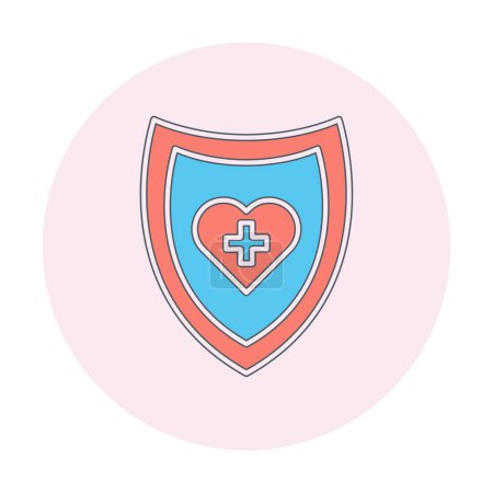 Téléchargez les illustrations : Coeur avec icône en croix, illustration vectorielle. Concept de soins de santé - en licence libre de droit