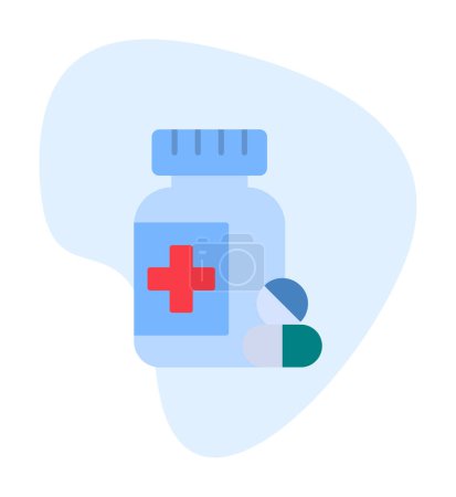 Téléchargez les illustrations : Pilules médicales icône illustration vectorielle. Médicaments - en licence libre de droit