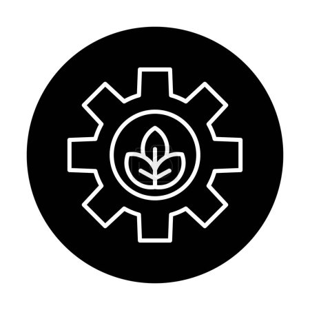 Illustration for Cogwheel with plant icon, ecological sustainability of planet concept, vector illustration - Royalty Free Image