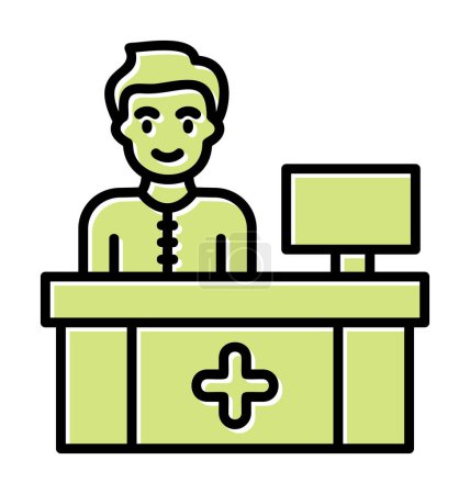 Illustration for Receptionist icon, vector illustration simple design - Royalty Free Image