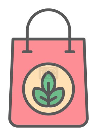 Téléchargez les illustrations : Illustration vectorielle icône Eco Bag - en licence libre de droit