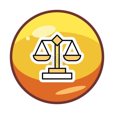 Illustration for Justice scale balance icon simple web vector - Royalty Free Image