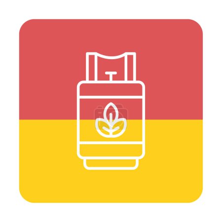 Téléchargez les illustrations : Plat Icône production d'électricité biogaz - en licence libre de droit
