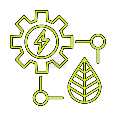 Téléchargez les illustrations : Icône de l'énergie écologique, illustration vectorielle design simple - en licence libre de droit