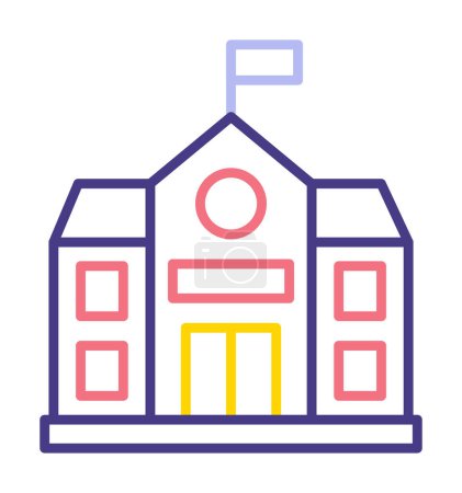 Ilustración de Icono de la casa de la escuela, vector de ilustración - Imagen libre de derechos