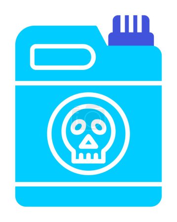 Téléchargez les illustrations : Icône de la boîte de déchets toxiques dans un style design à la mode - en licence libre de droit