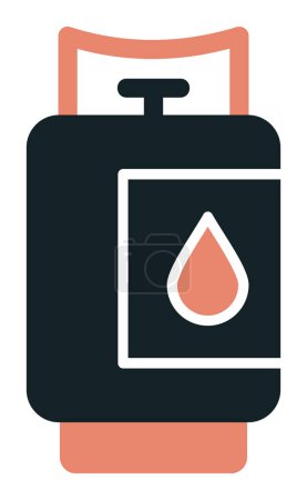 Téléchargez les illustrations : Illustration vectorielle d'icône de cylindre de gaz plat - en licence libre de droit