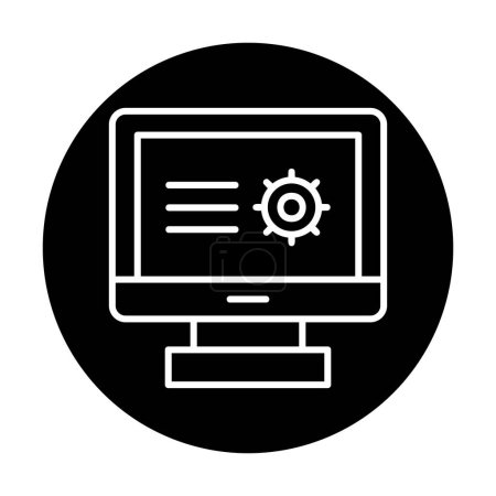 Ilustración de Monitor de computadora con gráfico, icono de investigación, diseño de ilustración vectorial - Imagen libre de derechos