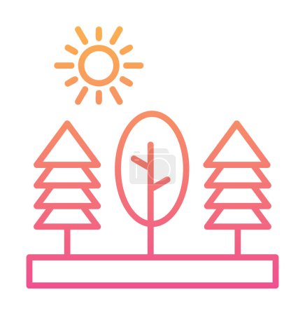 Ilustración de Árboles, bosque, naturaleza icono, vector de ilustración - Imagen libre de derechos