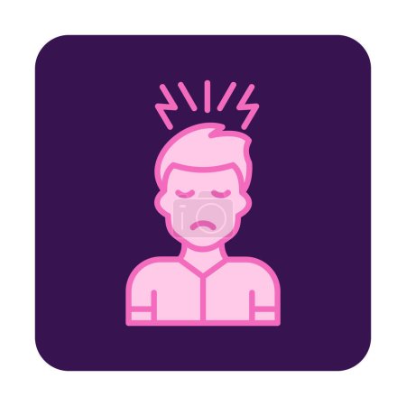 Illustration for Stressed person icon, vector illustration simple design - Royalty Free Image