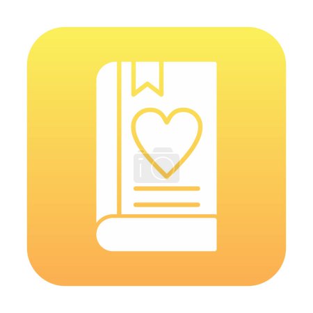 Illustration for Love Book with bookmark icon, simple vector illustration - Royalty Free Image