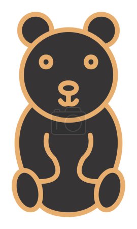 Téléchargez les illustrations : Ours en peluche vecteur icône, illustration - en licence libre de droit