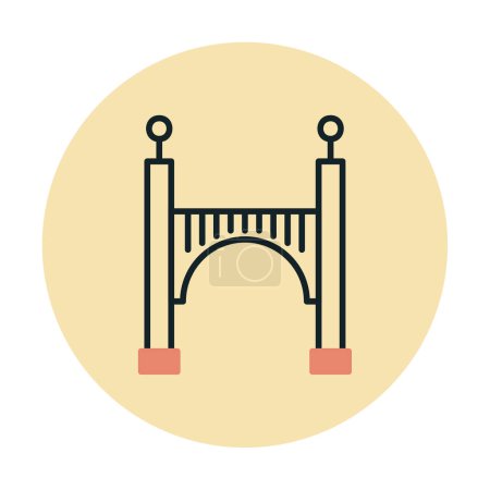 Ilustración de Puente icono plano, diseño de ilustración vectorial - Imagen libre de derechos