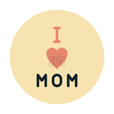 Photo for I love mom flat icon, vector illustration - Royalty Free Image