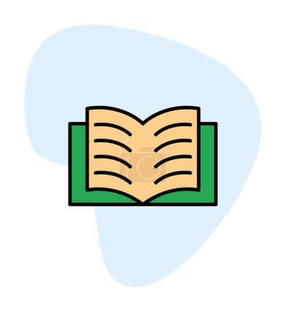 Téléchargez les illustrations : Open Book icône illustration vecteur - en licence libre de droit