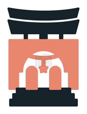 Illustration for Simple ancient asian Shrine icon, vector illustration - Royalty Free Image