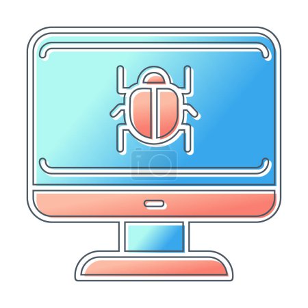 Ilustración de Software icono plano de error, ilustración de vectores, virus del sistema - Imagen libre de derechos