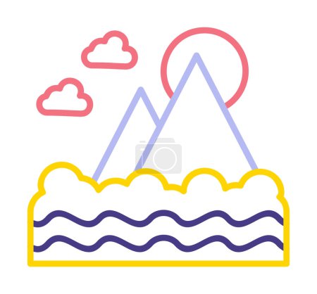 Illustration for Mount Fuji icon, vetor illustrtion - Royalty Free Image